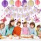 Purple Birthday Decorations - Purple Happy Birthday Banner with Honeycomb Ball, Butterflies Hanging Swirl Streamer, Circle Dot Garland Decoration - Birthday Party Decoration for Women Girl